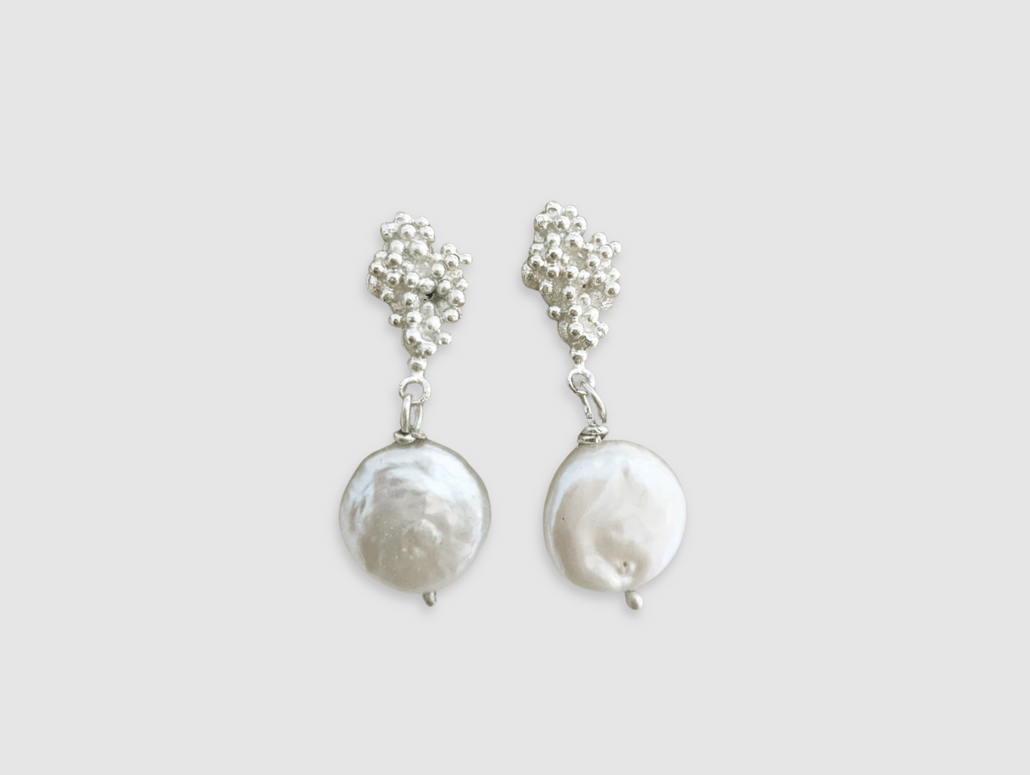 Barnacle and Pearl Earrings | Sterling silver - MILLY MAUNDER