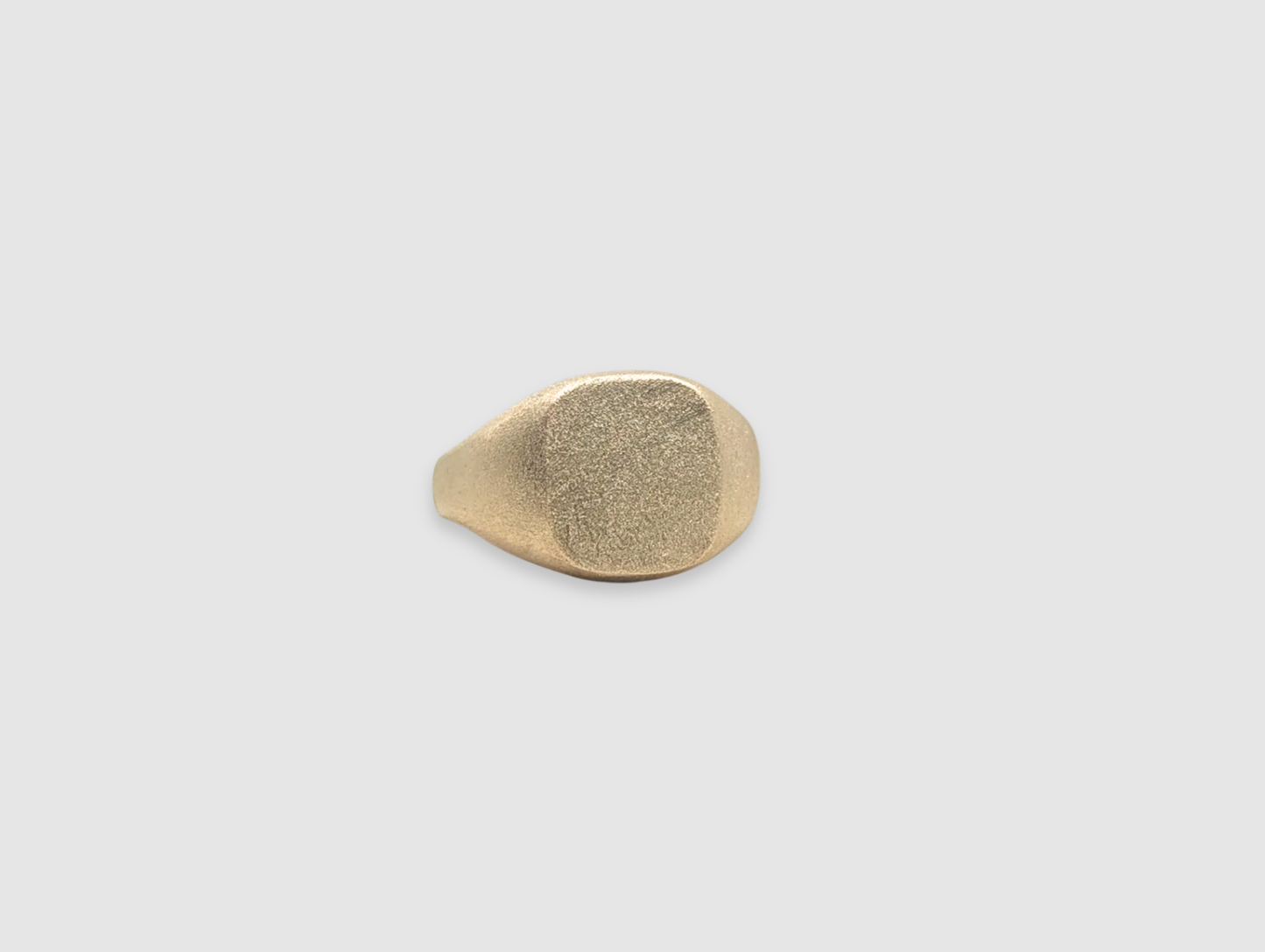 Frosted Cushion Style Signet ring | 9k Yellow Gold - MILLY MAUNDER