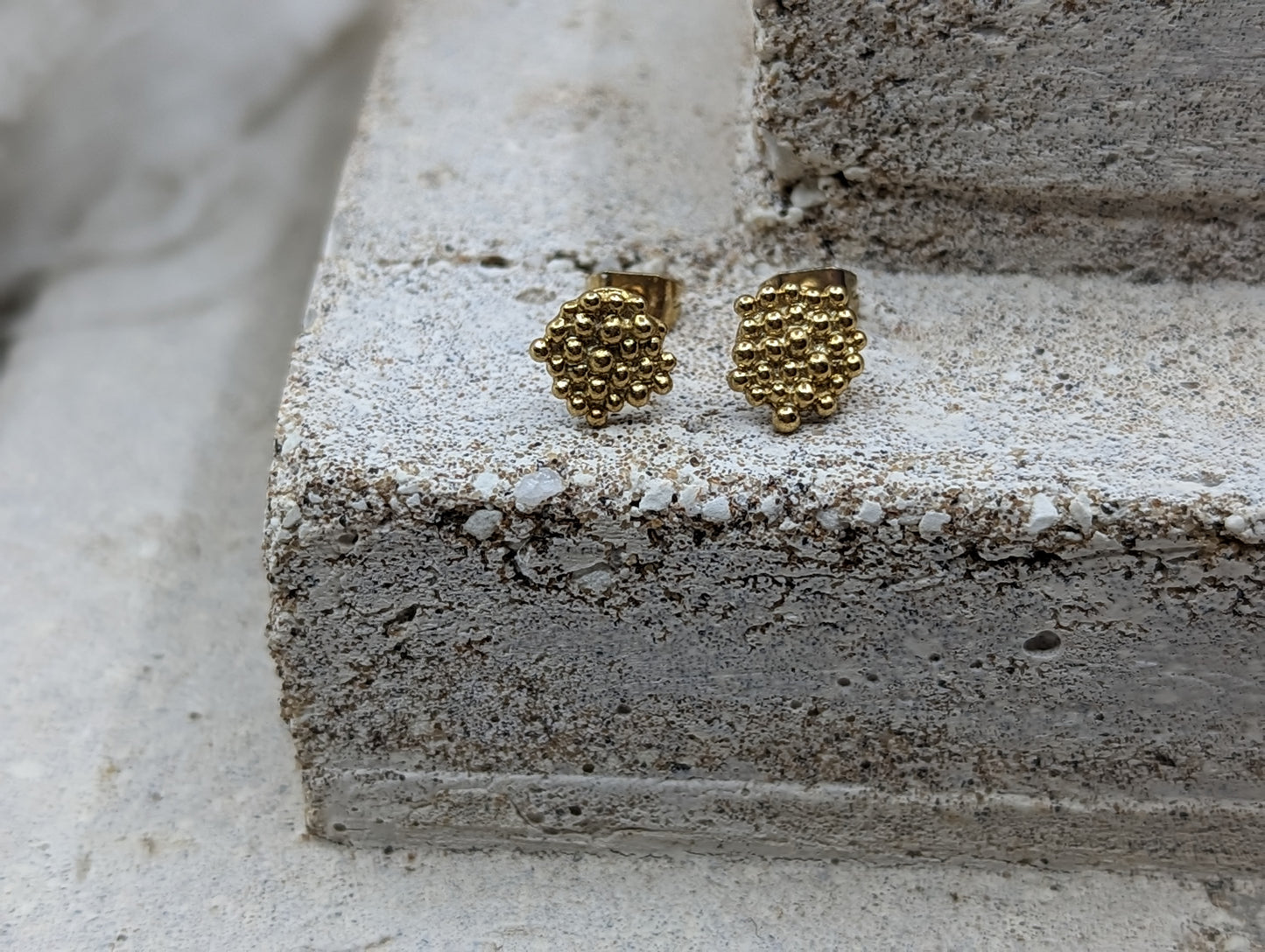 Mini bubble disc studs | Gold Plated - MILLY MAUNDER