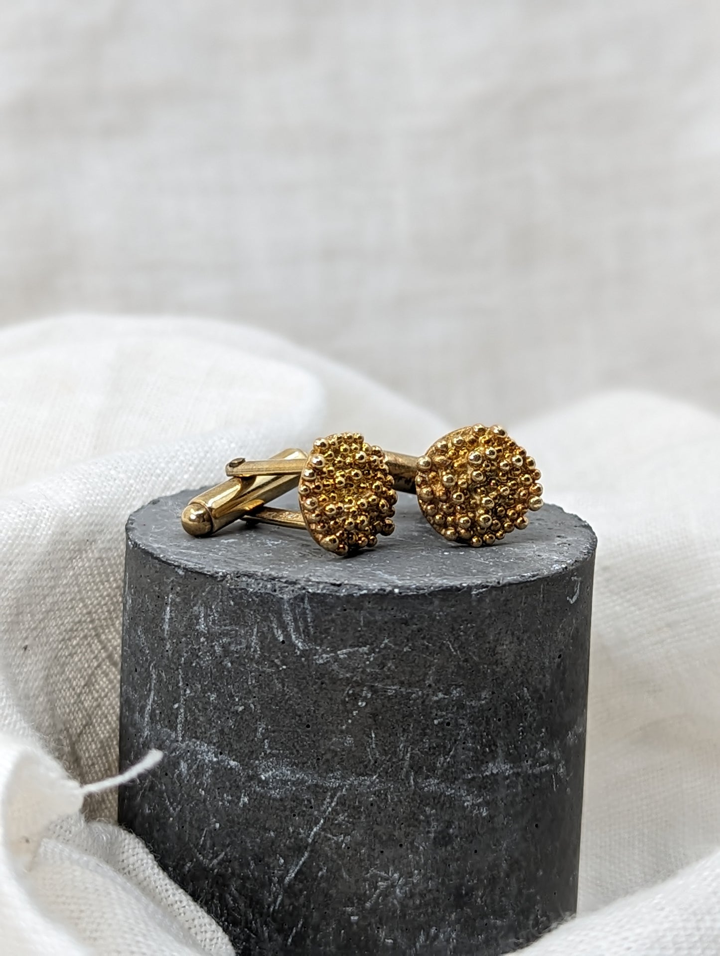 Bubble Disk Cufflinks | 18k Gold Plated - MILLY MAUNDER