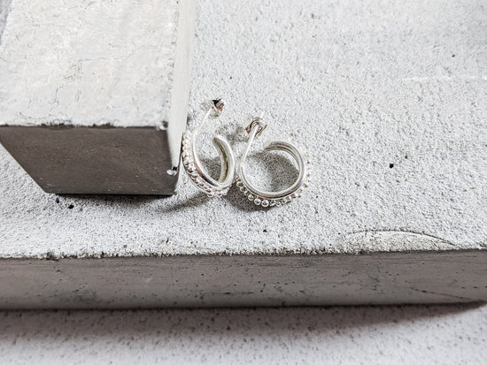 Mini Forged Granulation Hoop | Sterling Silver - Milly Maunder Designs