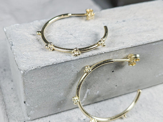 Medium Bubble hoops |  Gold - Milly Maunder Designs