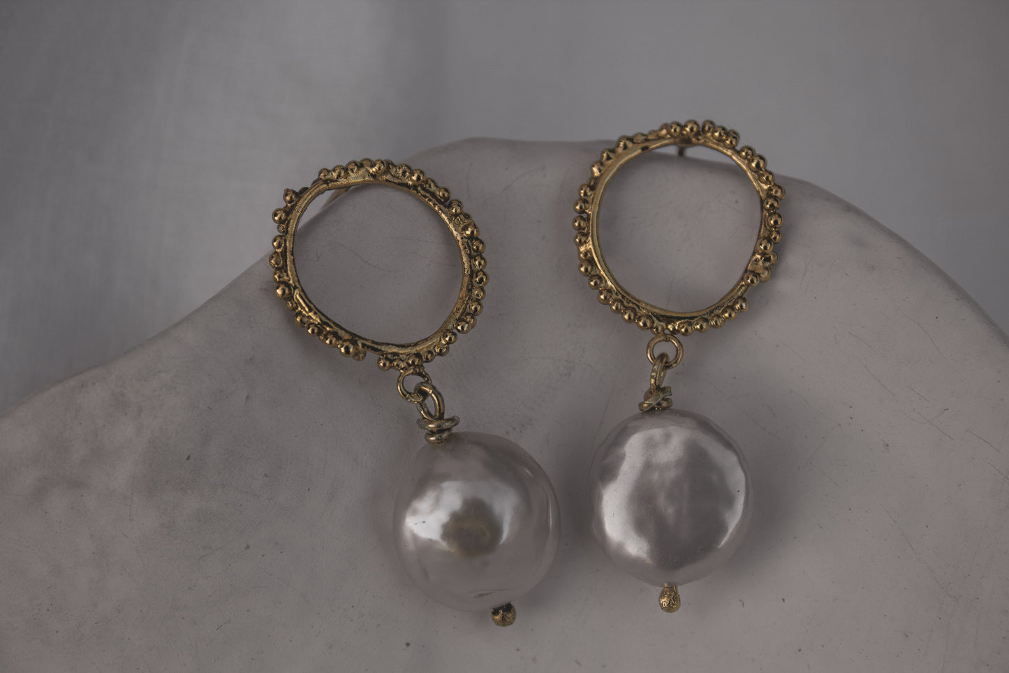 Halo and Pearl Earrings | 18k Gold Plated - MILLY MAUNDER