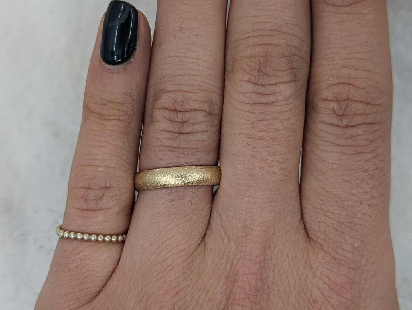 4.0 Frosted Light Wedding Band | 9k yellow gold - MILLY MAUNDER