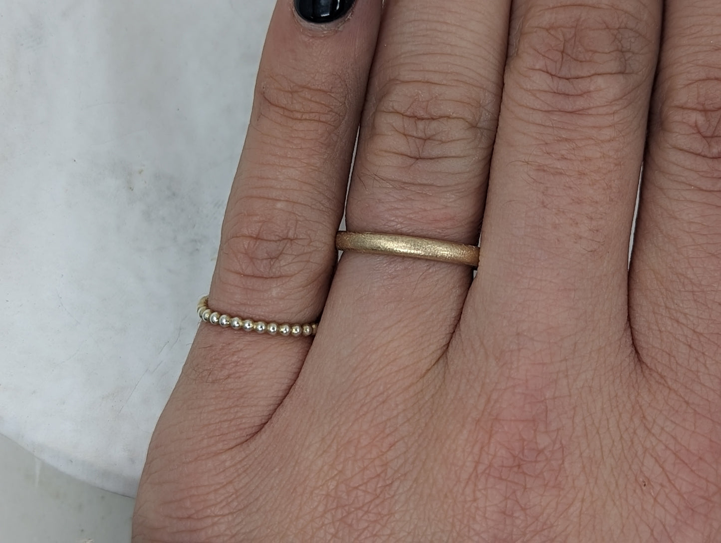 2.3 Frosted Light Wedding Band | 9k yellow gold - MILLY MAUNDER