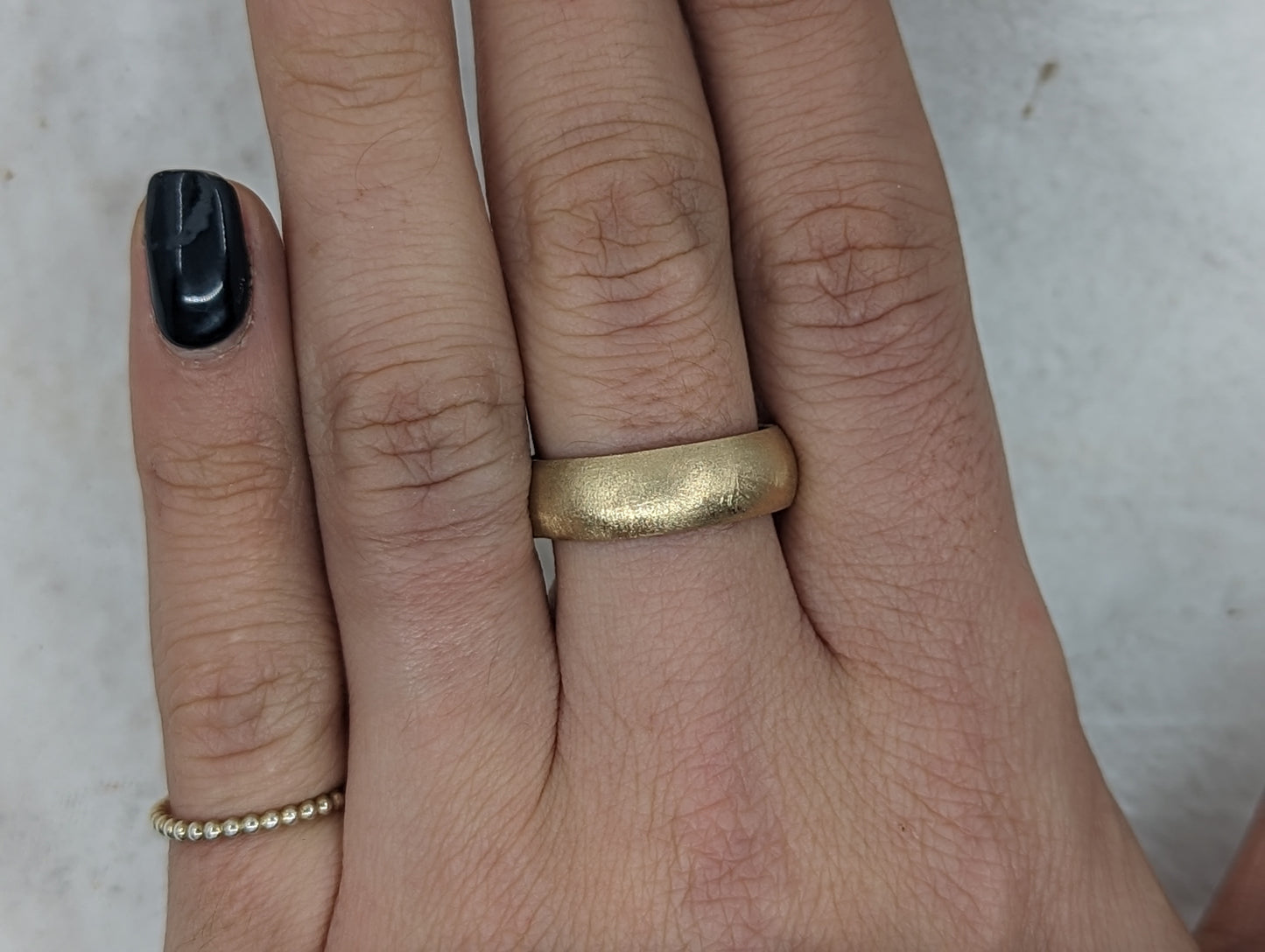 6.0 Frosted Light Wedding Band | 9k Yellow Gold - MILLY MAUNDER