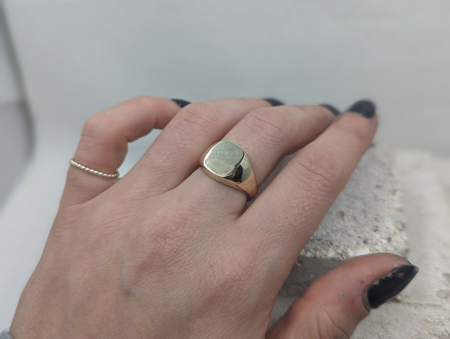 Cushion Style Signet ring | 9k Yellow Gold - MILLY MAUNDER