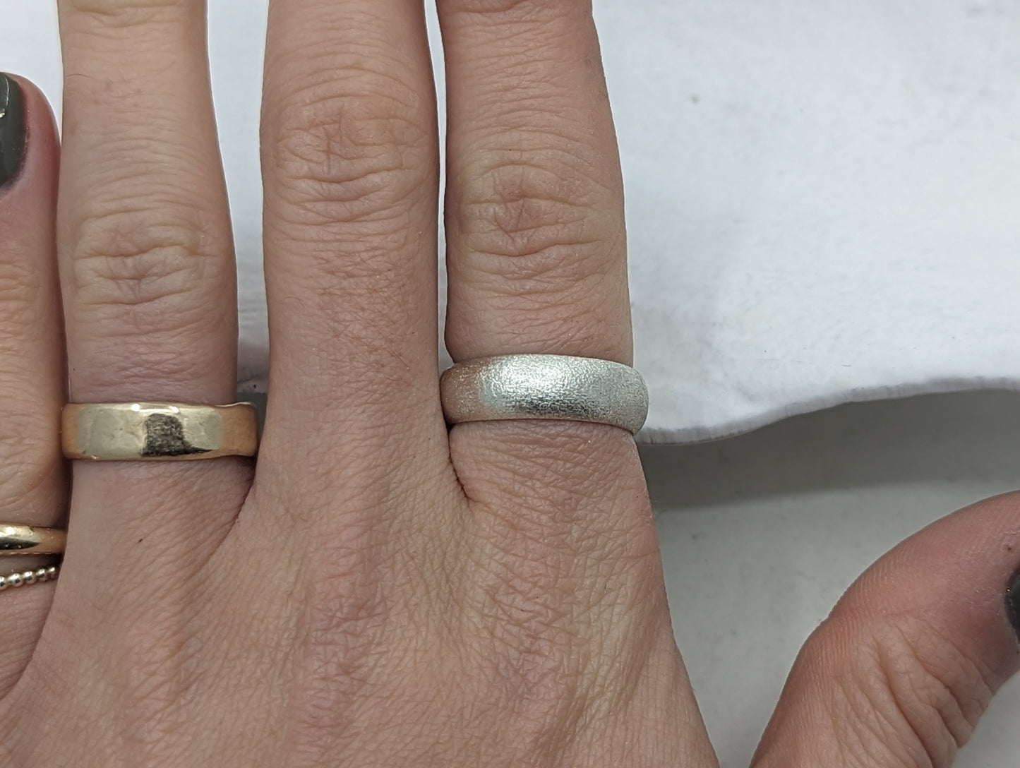 6.0 Frosted Heavy Wedding Band | 9k White Gold - MILLY MAUNDER