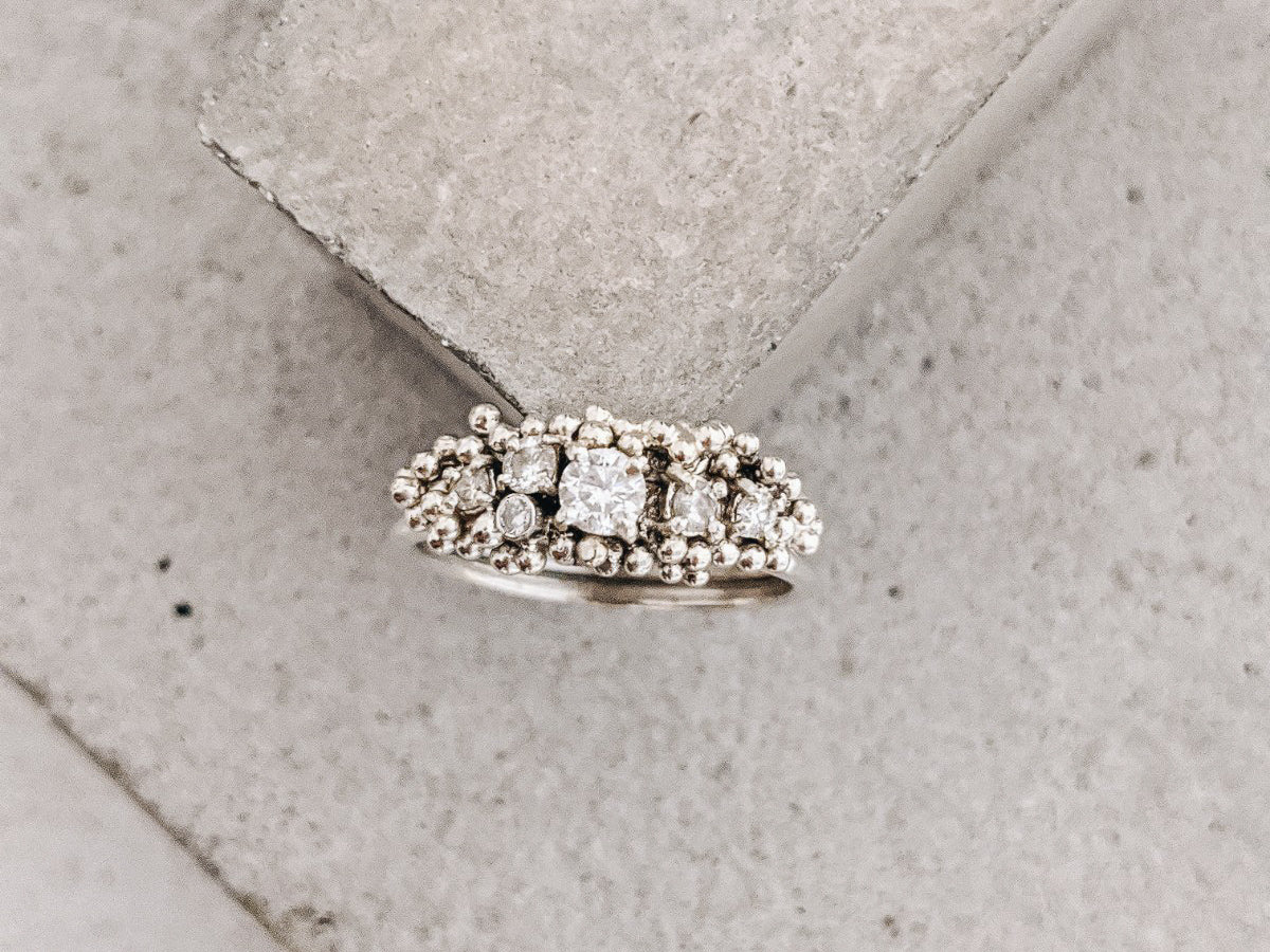 Diamond Heirloom re-imagined ring | 9k White gold