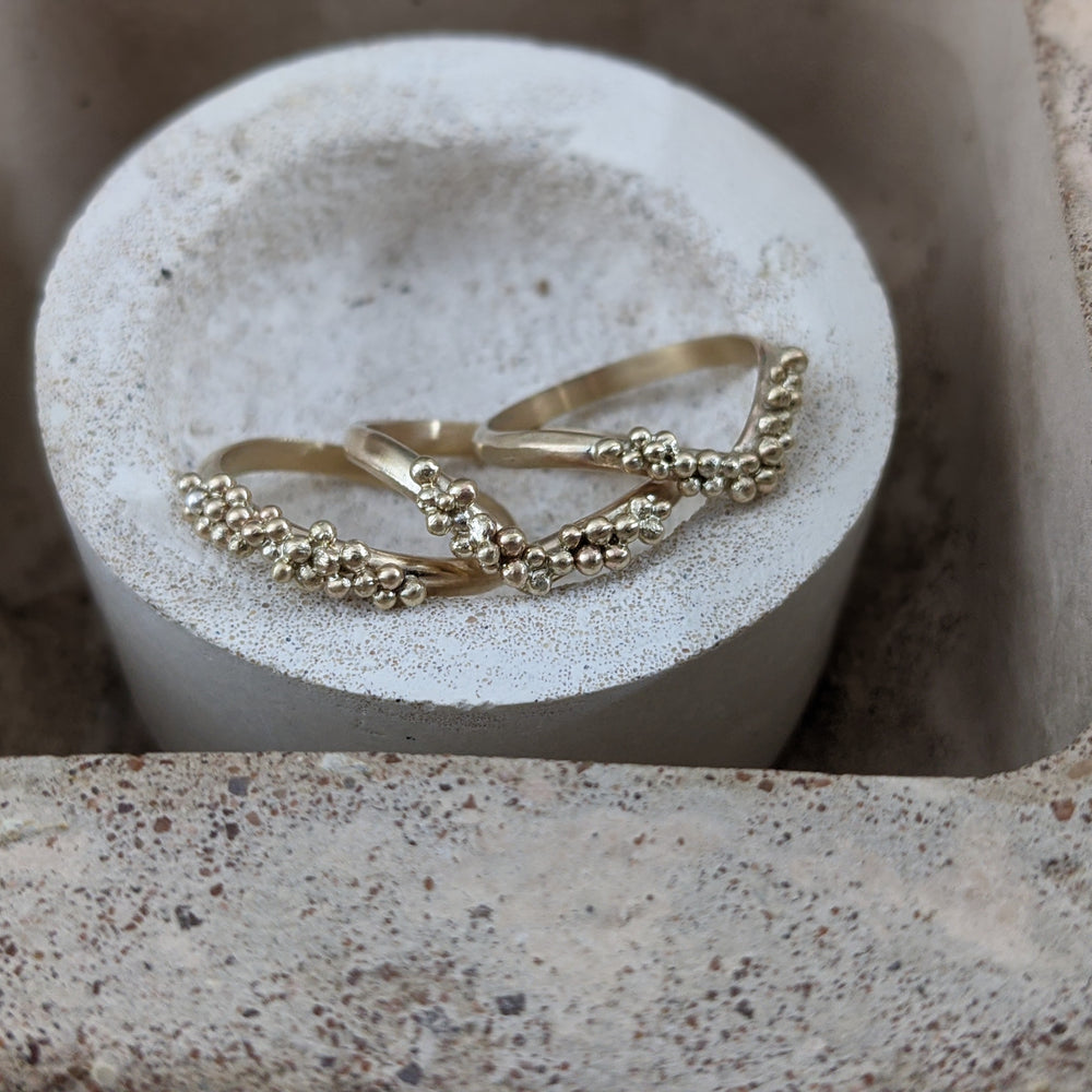 Re-Imagined, two Gold wedding bands to three heirloom rings | Yellow gold