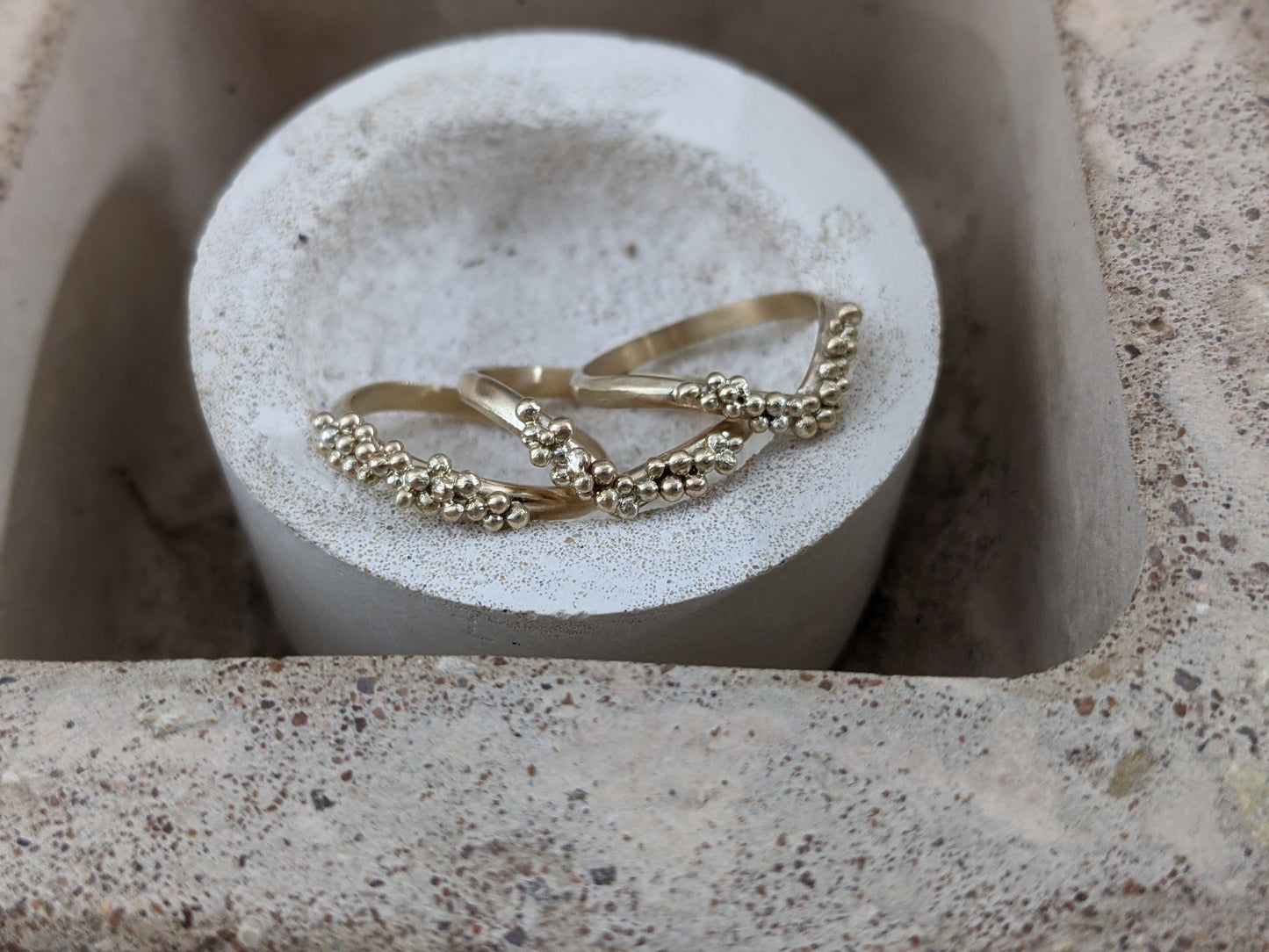 Re-Imagined, two Gold wedding bands to three heirloom rings | Yellow gold
