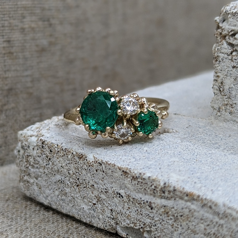 Bespoke | Emerald and Diamond Engagement ring