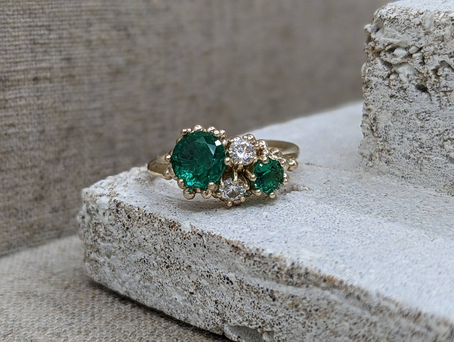 Bespoke | Emerald and Diamond Engagement ring