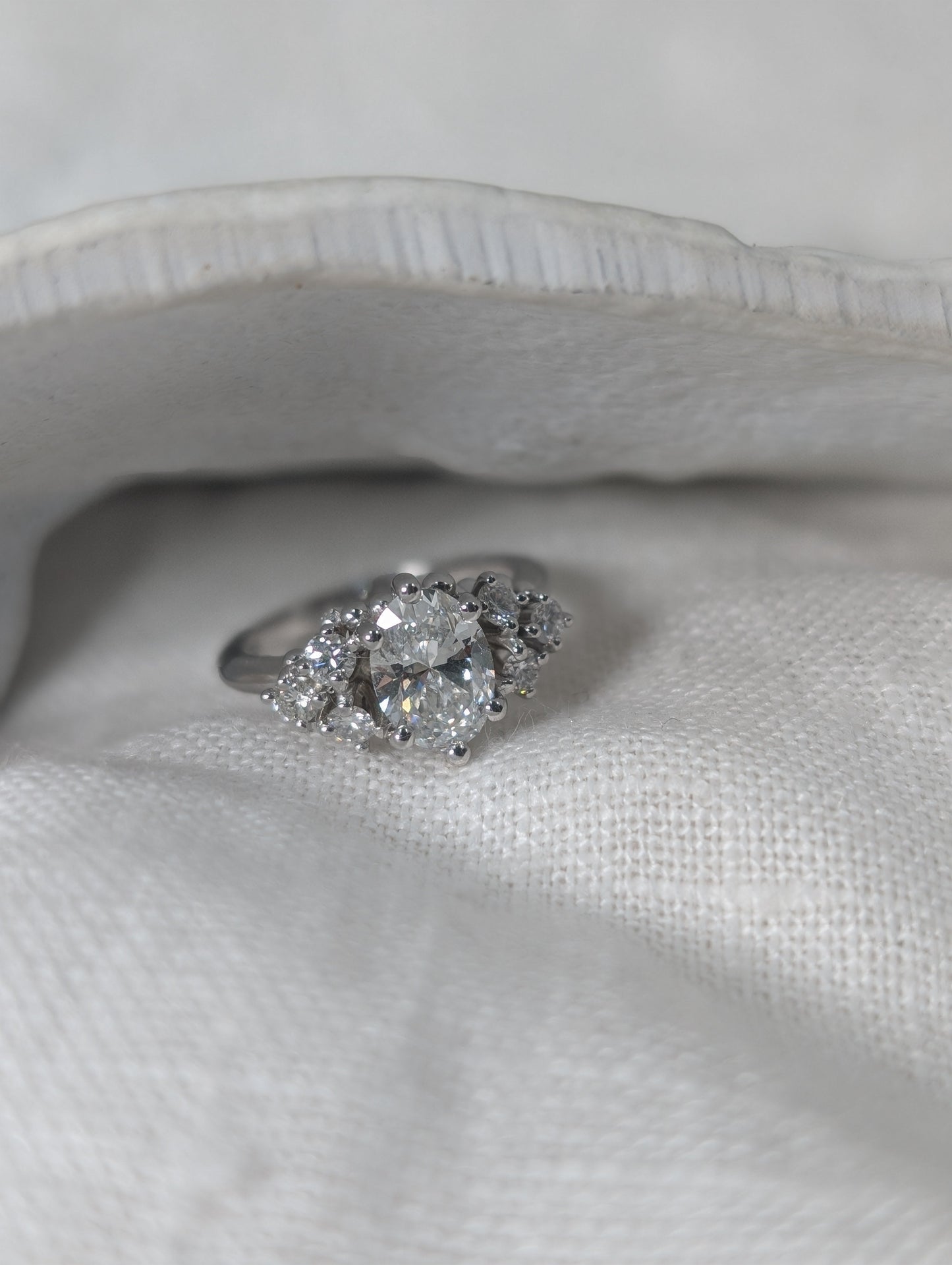 BESPOKE | Clear diamond cluster Engagement Ring