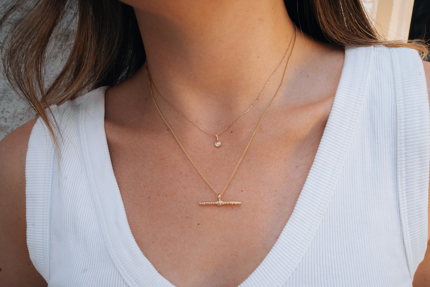 T-Bar pendant | 9k Yellow Gold - MILLY MAUNDER