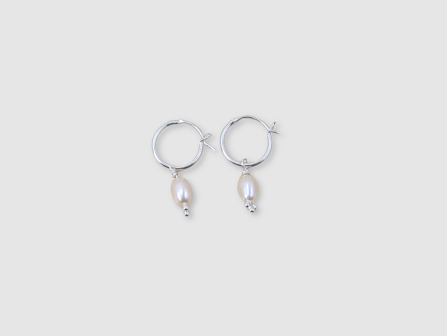 Hinged Huggies with Pearl Drop | Sterling Silver - MILLY MAUNDER