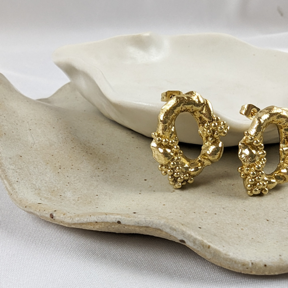 Molten Link Studs | 18k Gold Plated - MILLY MAUNDER