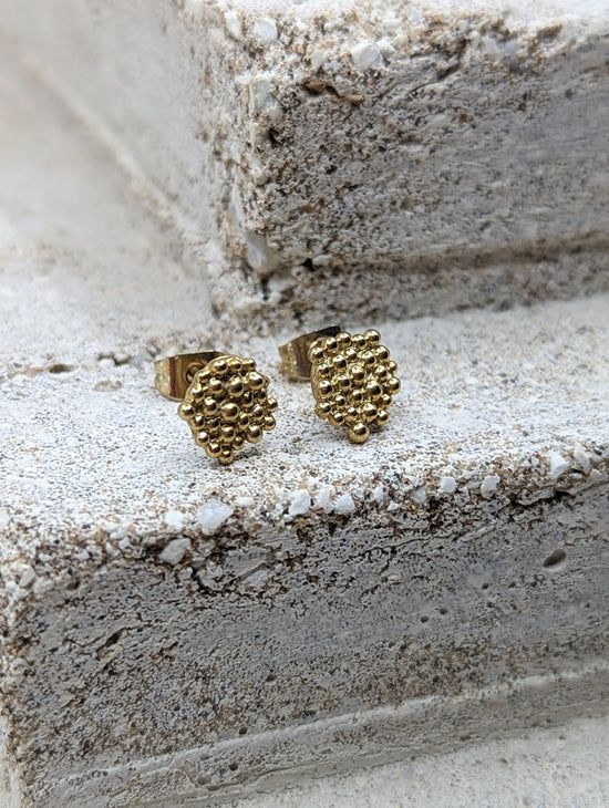 Mini bubble disc studs | Gold Plated - MILLY MAUNDER