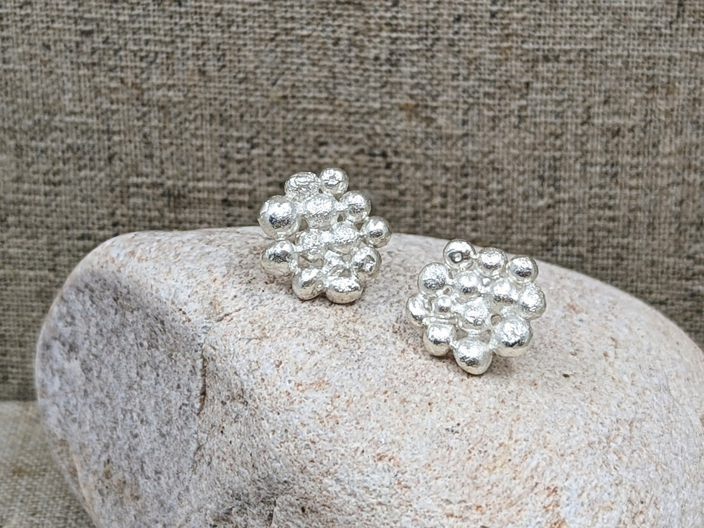 Molten Disc Mini Studs | Sterling Silver