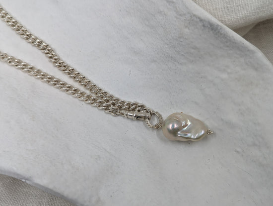 Fireball Baroque Pearl Pendant | Sterling Silver