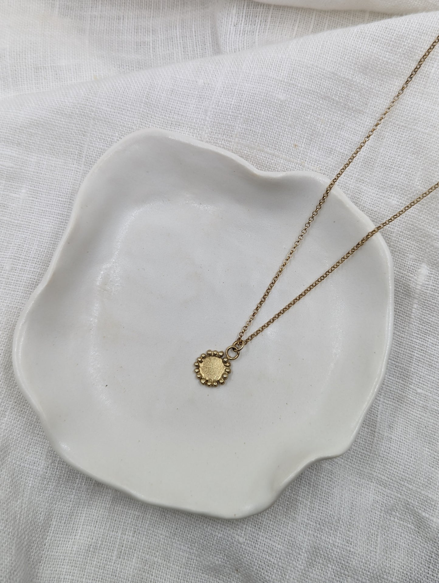 Small Granulation Pendant | Gold Plated