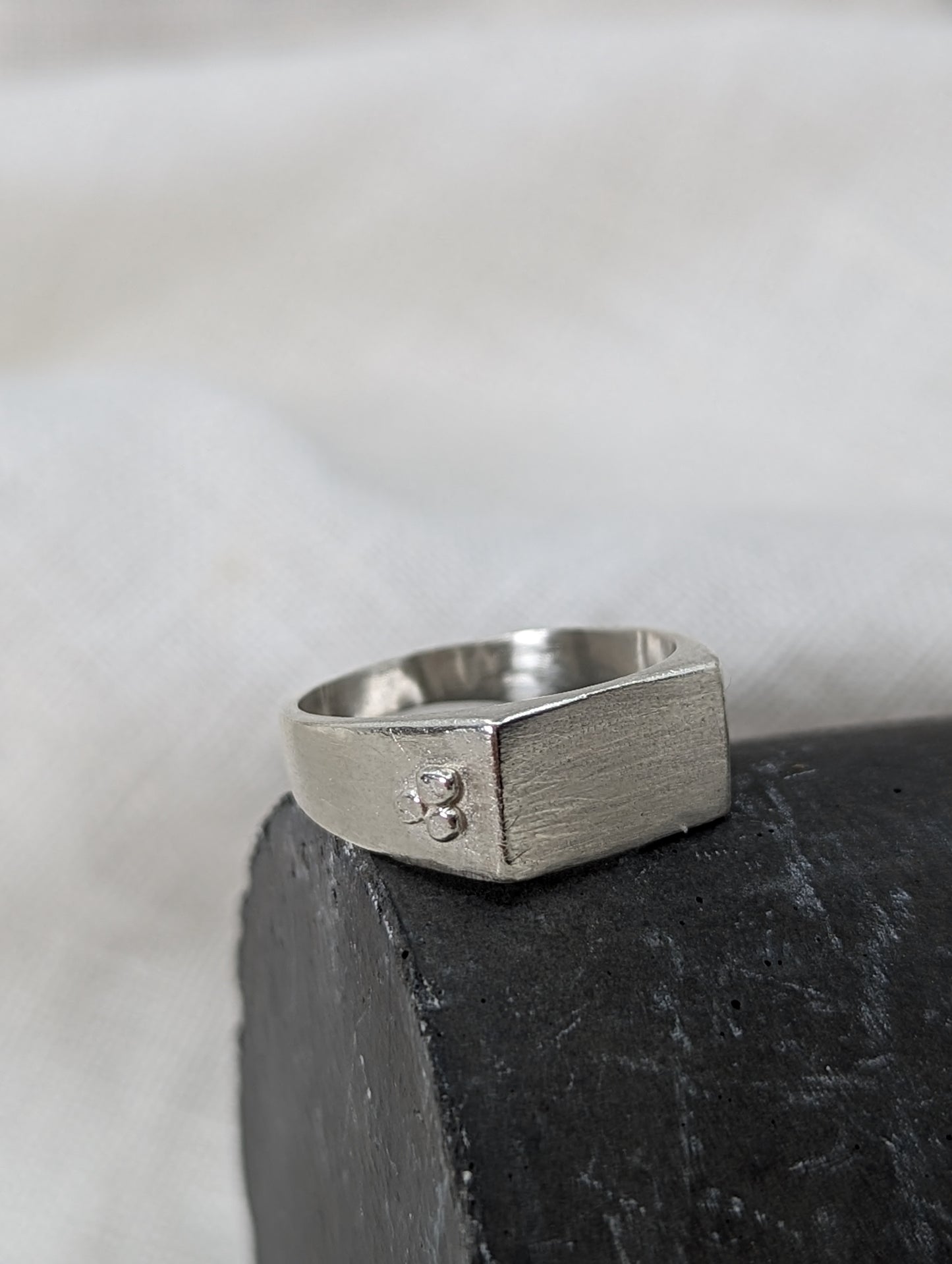 Mens Rectangular Signet Ring - MILLY MAUNDER