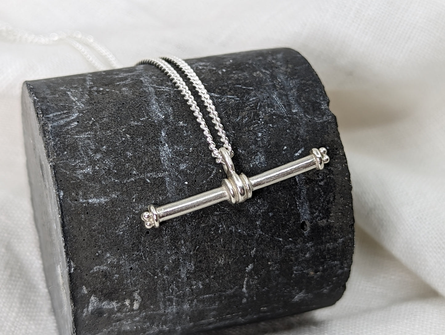 Men's T-bar Necklace | Sterling Silver - MILLY MAUNDER