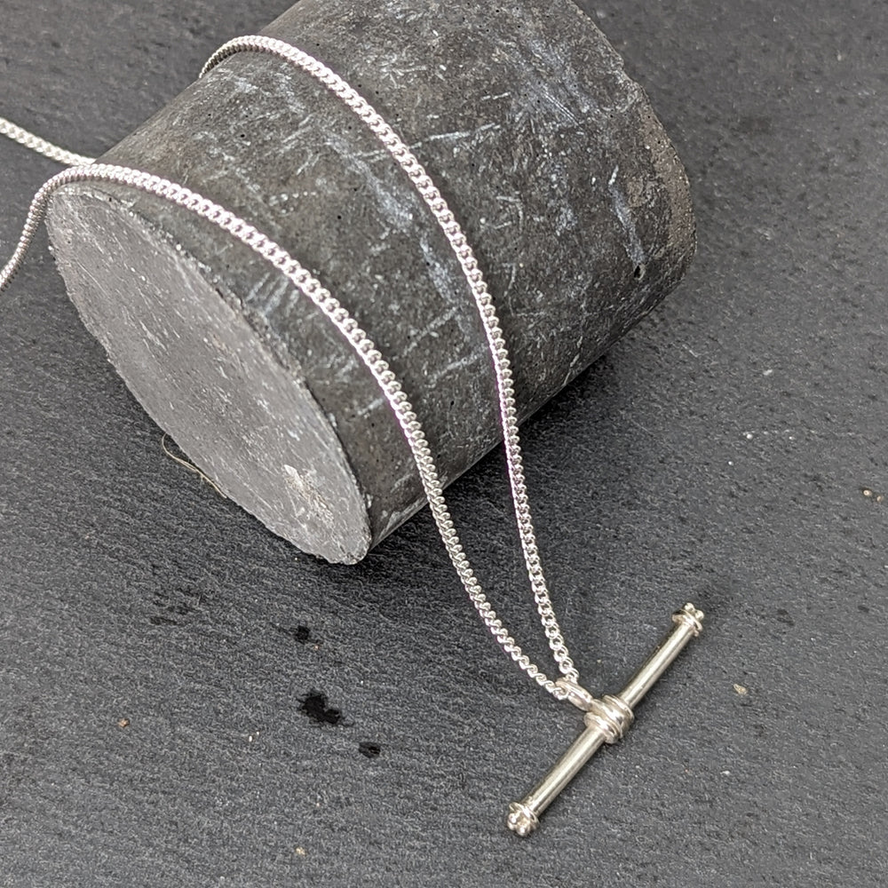 Men's T-bar Necklace | Sterling Silver - MILLY MAUNDER