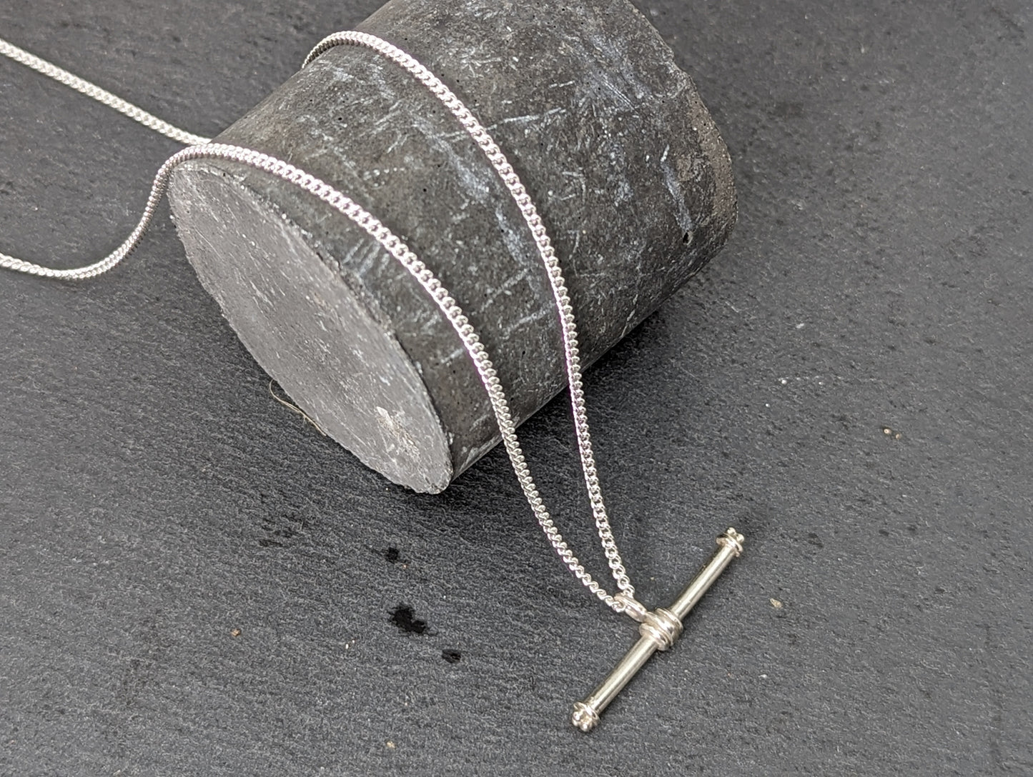 Men's T-bar Necklace | Sterling Silver - MILLY MAUNDER