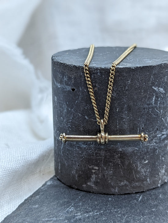 Men's T-bar Necklace | Gold Plated