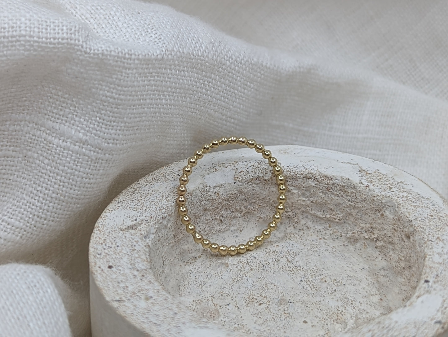 Beaded Stacking ring | 9ct Yellow Gold