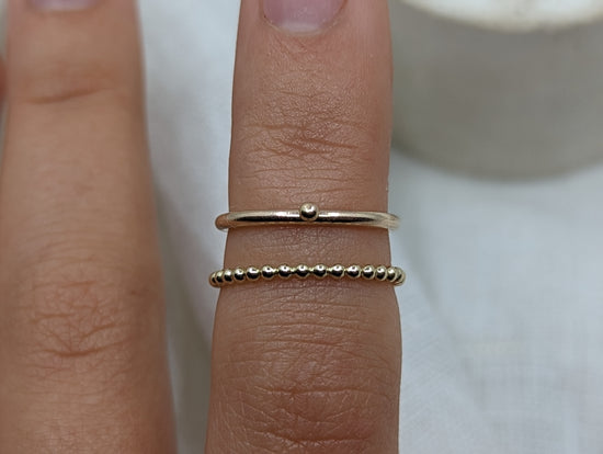 Beaded Stacking ring | 9ct Yellow Gold