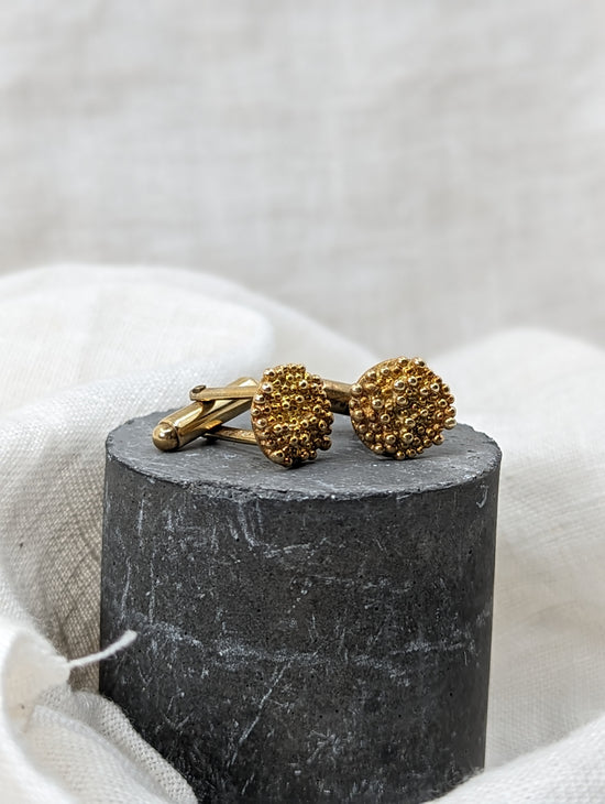 Load image into Gallery viewer, Bubble Disk Cufflinks | 18k Gold Plated - MILLY MAUNDER

