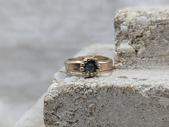 One of a kind Beaded Molten Solitaire 9ct Yellow Gold MILLY