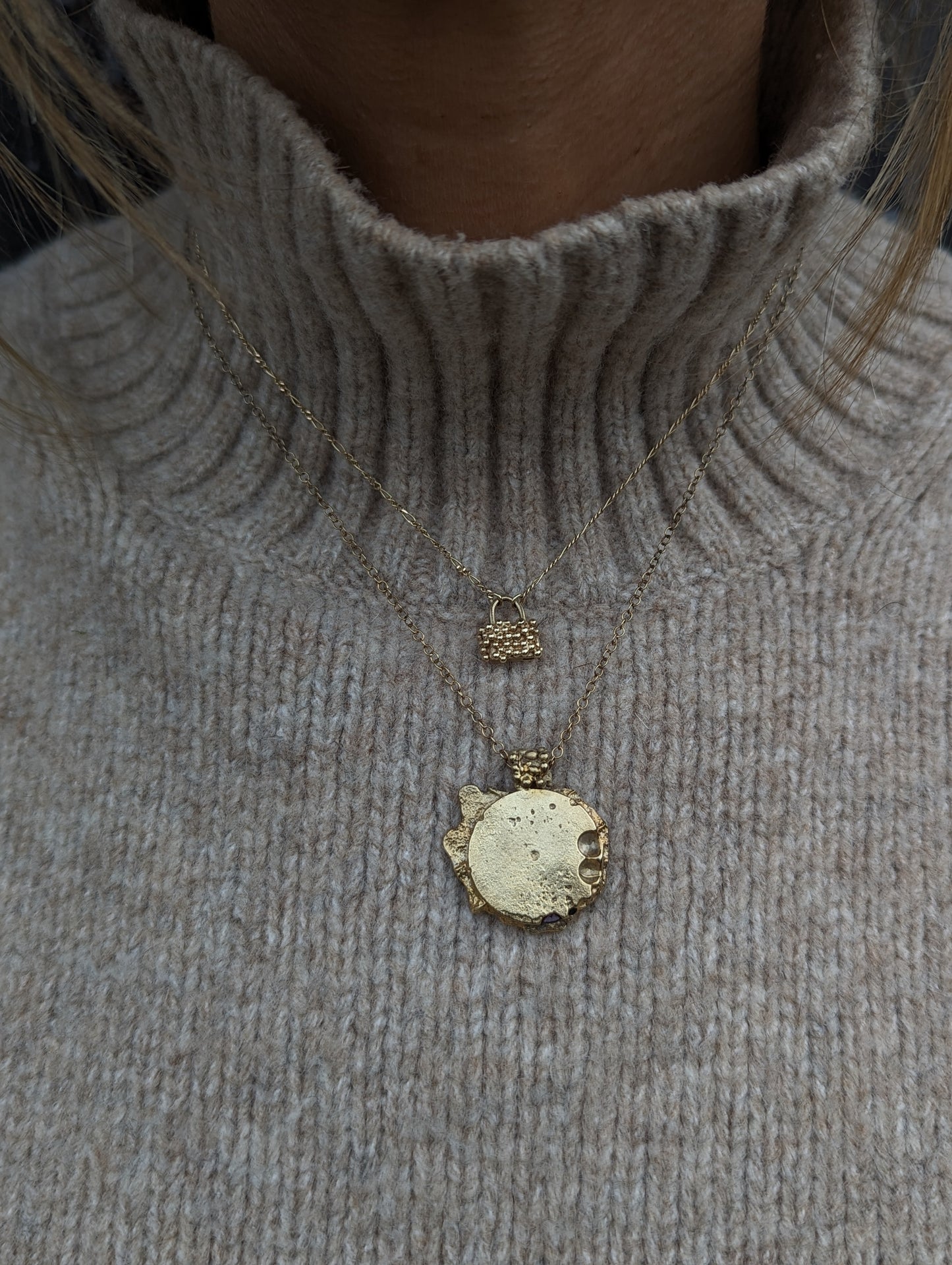 Sand Cast Pendant | Gold Plated