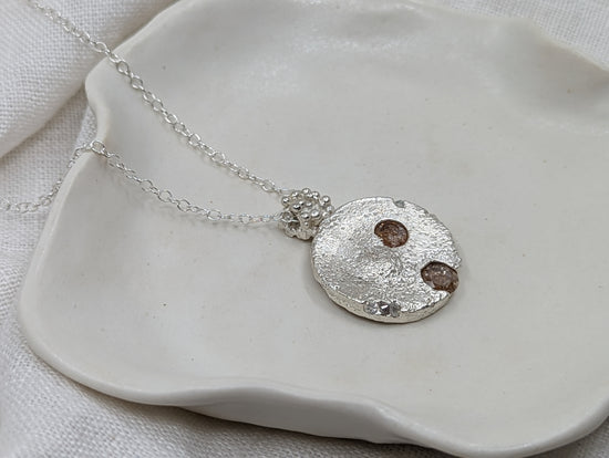 Load image into Gallery viewer, Sand Cast CZ pendant | Sterling Silver
