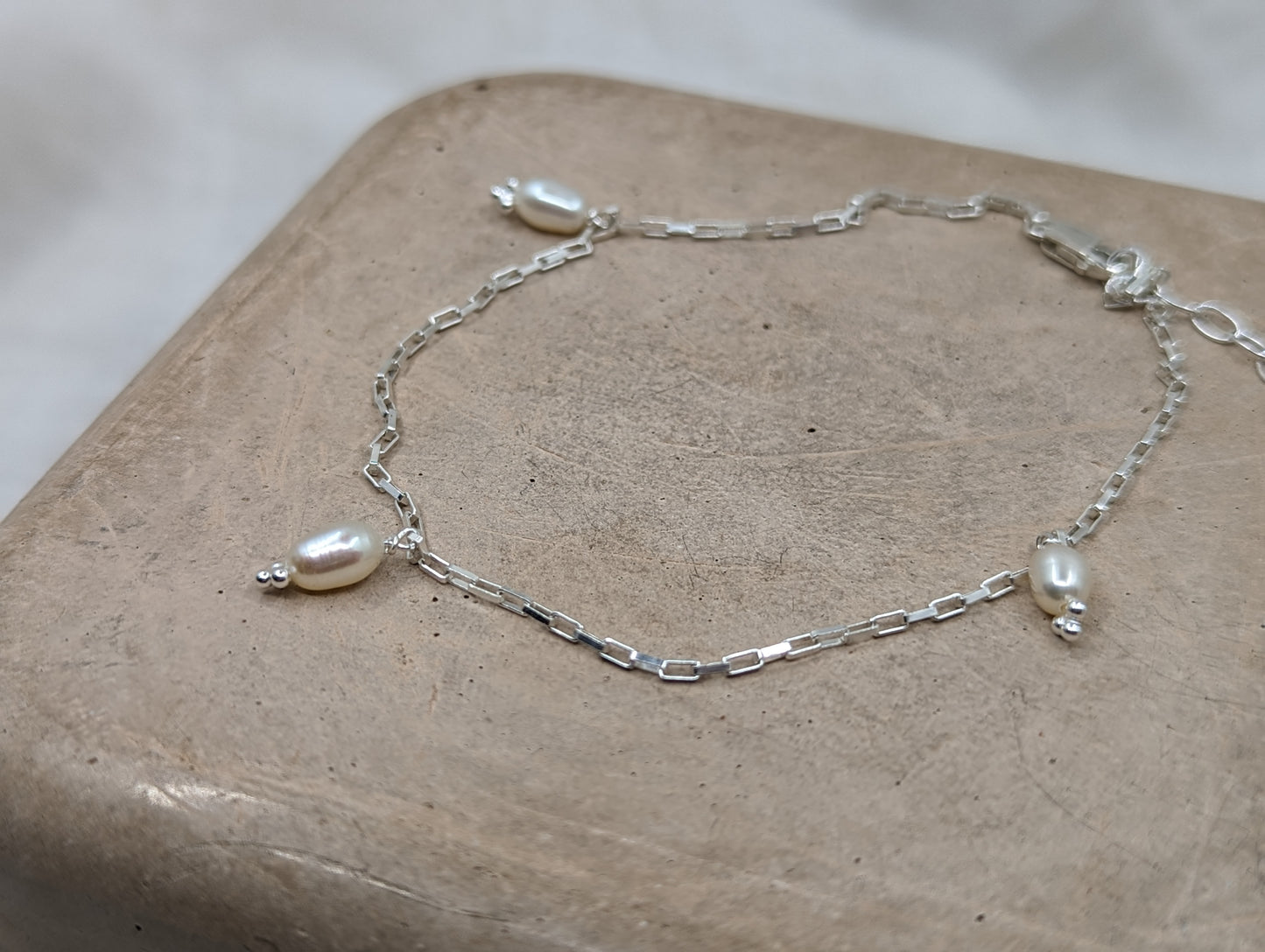 Seed Pearl Anklet | Sterling Silver