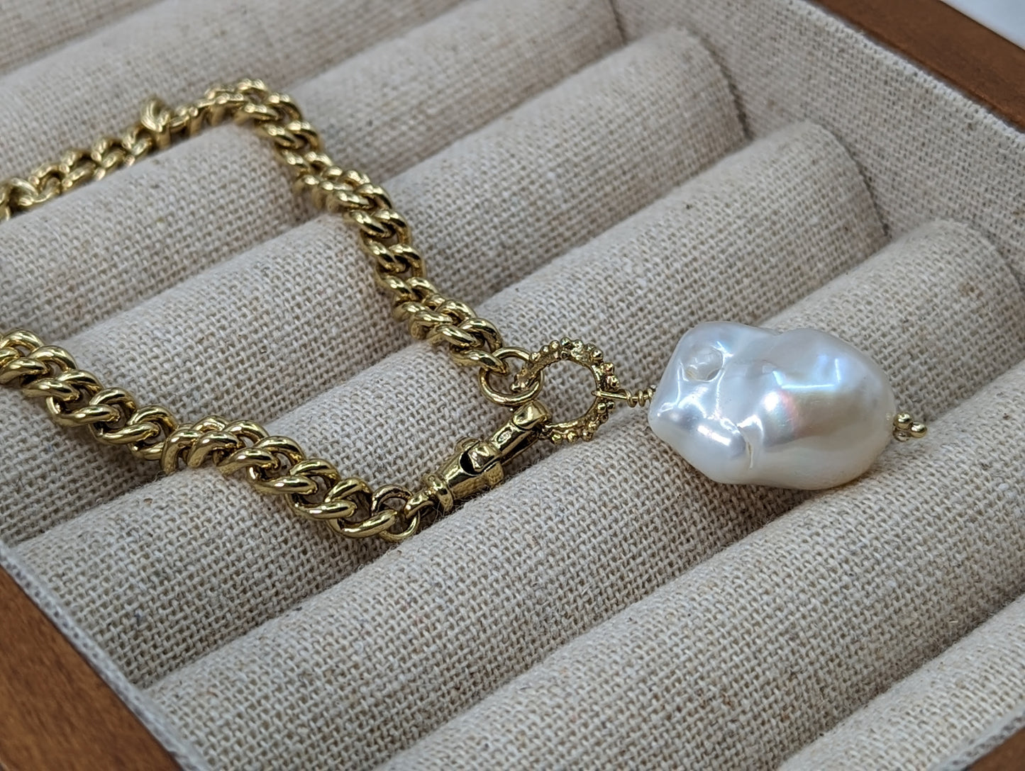Fireball Baroque Pearl Bracelet  | Gold Plated