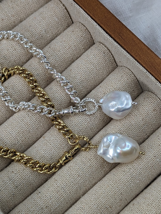 Fireball Baroque Pearl Bracelet  | Sterling Silver