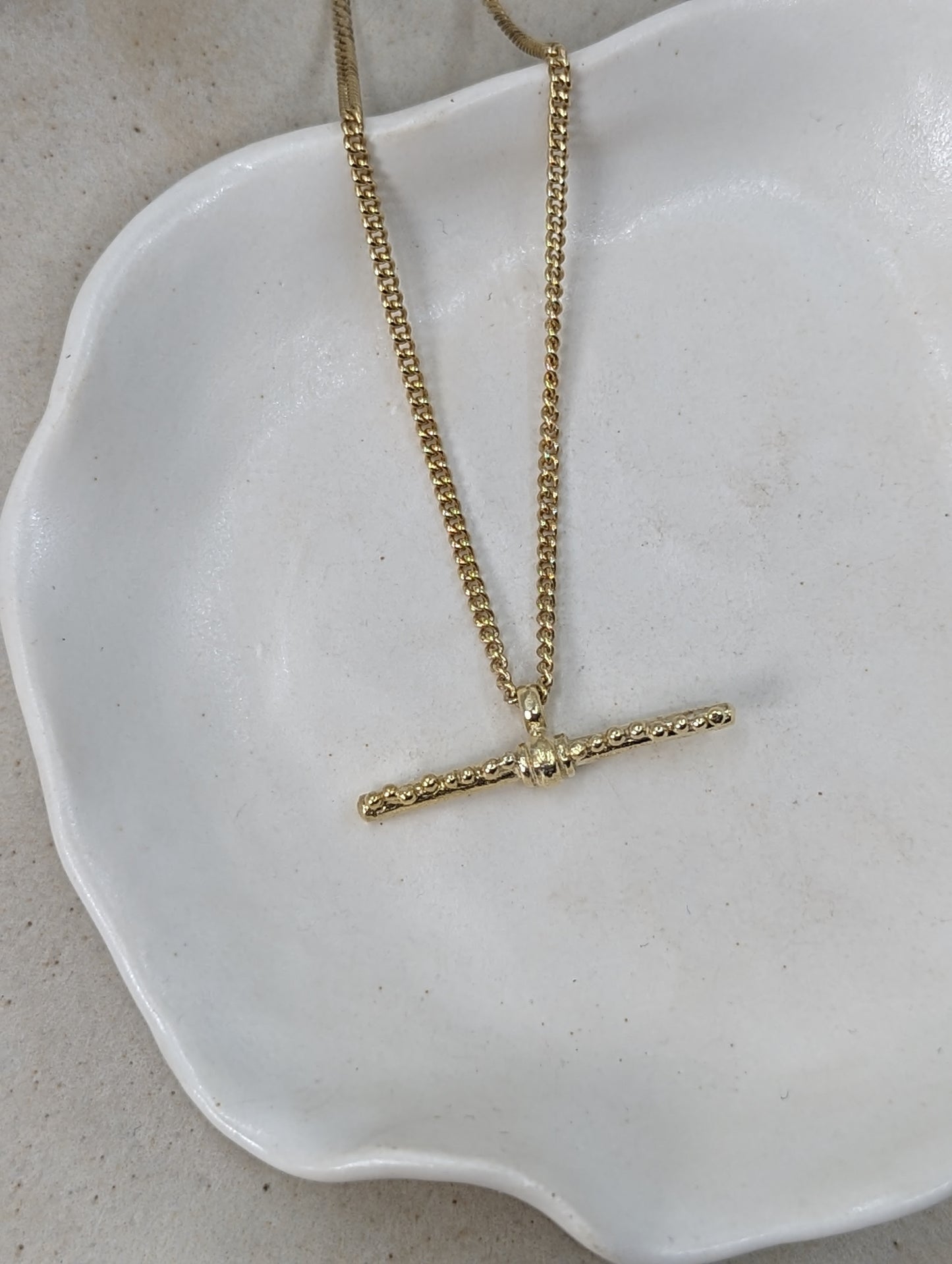 'T' Bar Pendant | Gold Plated - MILLY MAUNDER