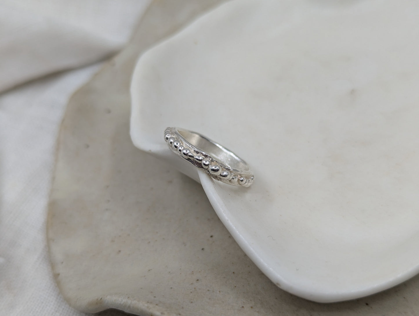 Rustic Beaded Ring | Sterling Silver - MILLY MAUNDER
