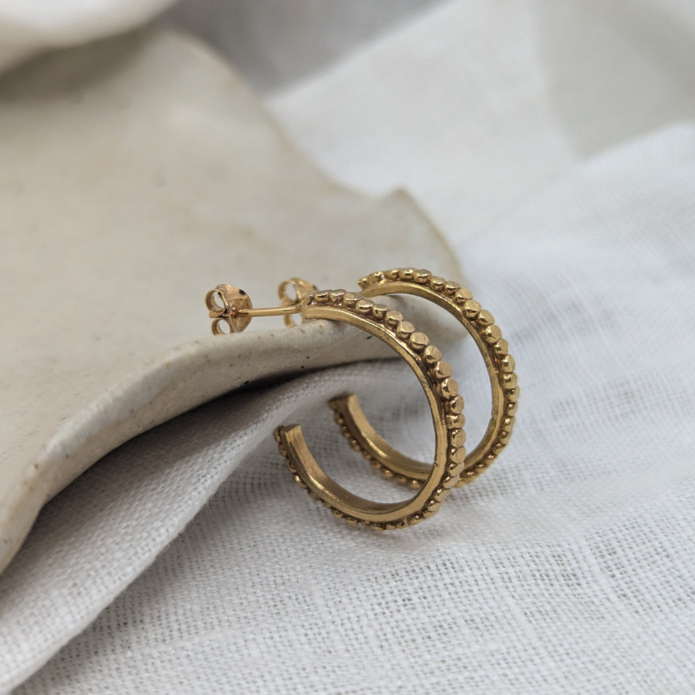 Medium Pebble Hoops | Gold Plated - MILLY MAUNDER