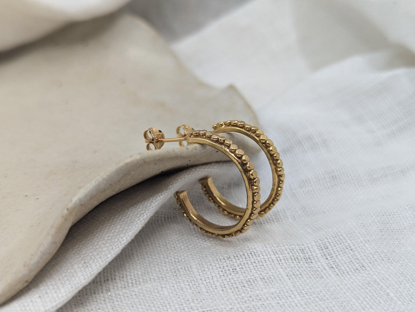 Medium Pebble Hoops | Gold Plated - MILLY MAUNDER