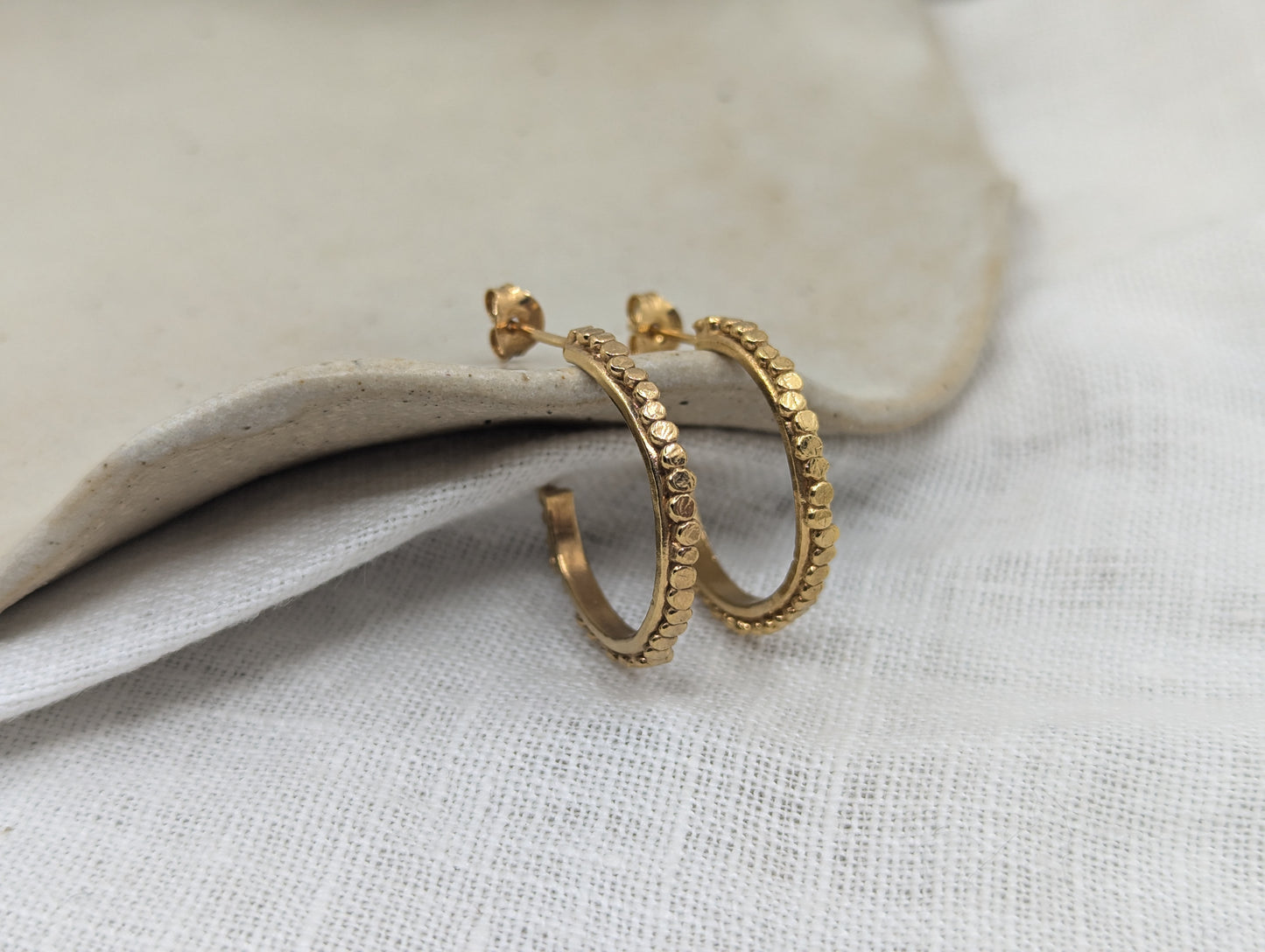 Medium Pebble Hoops | Gold Plated - MILLY MAUNDER
