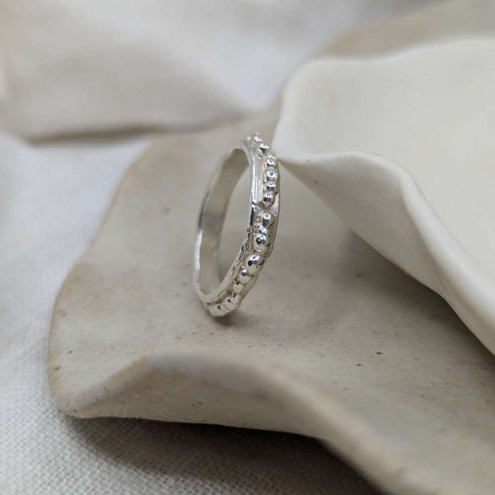 Rustic Beaded Ring | Sterling Silver - MILLY MAUNDER