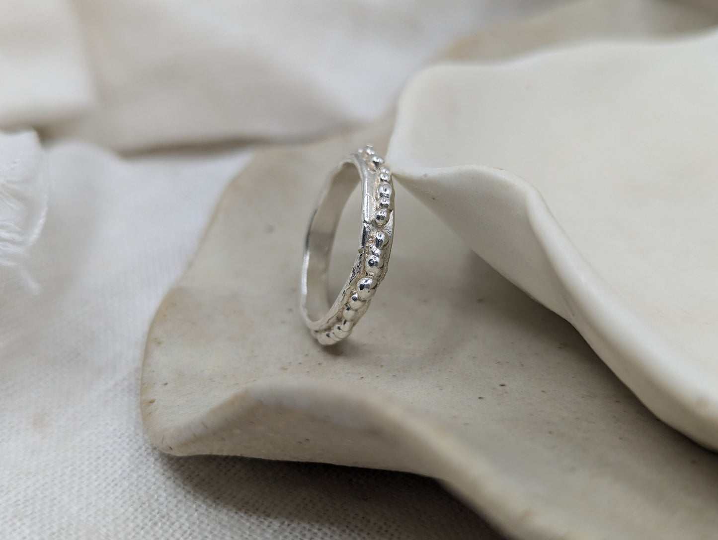 Rustic Beaded Ring | Sterling Silver - MILLY MAUNDER