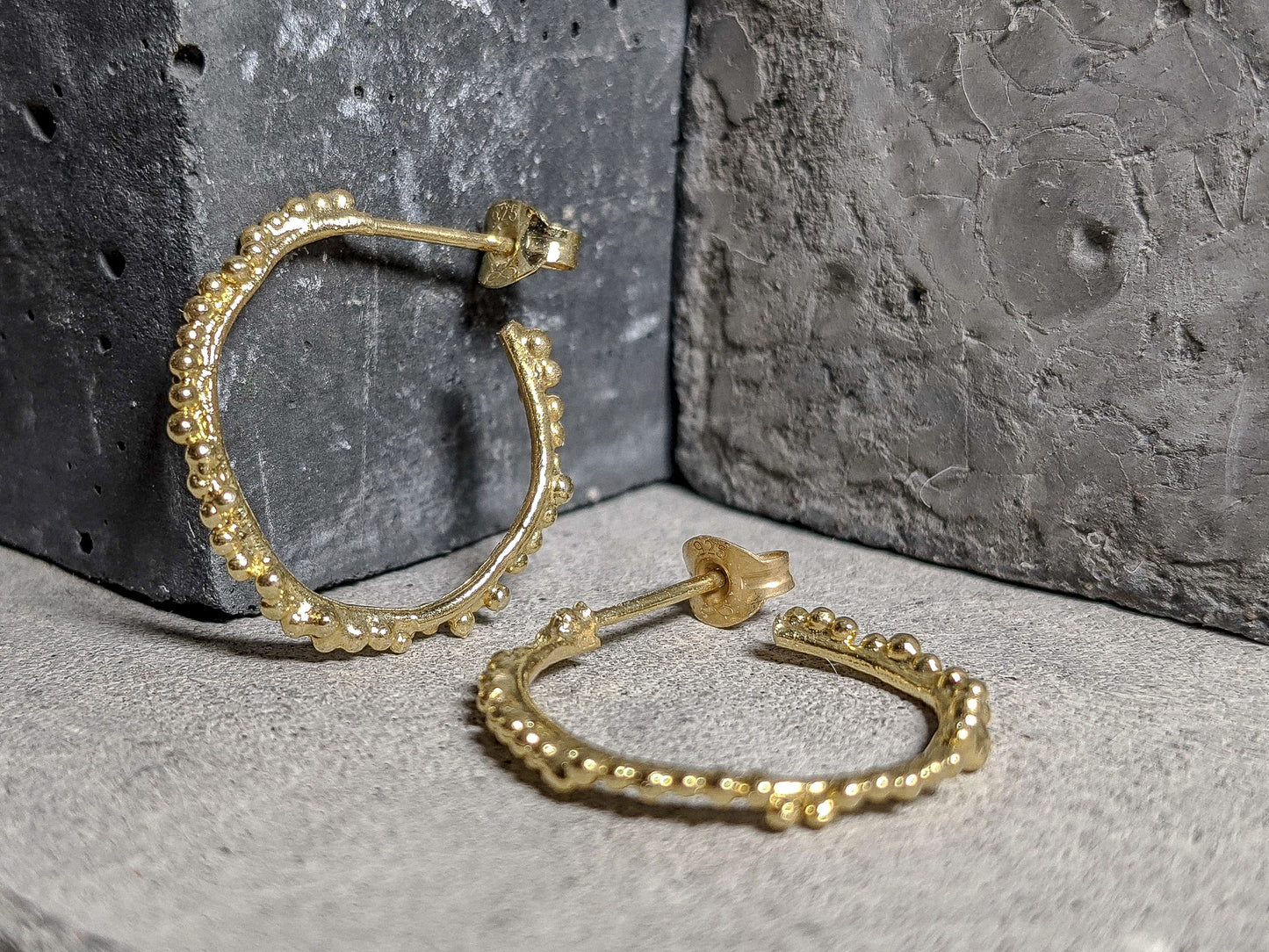 Load image into Gallery viewer, Granulation Hoops | 18k Gold plated - Milly Maunder Designs
