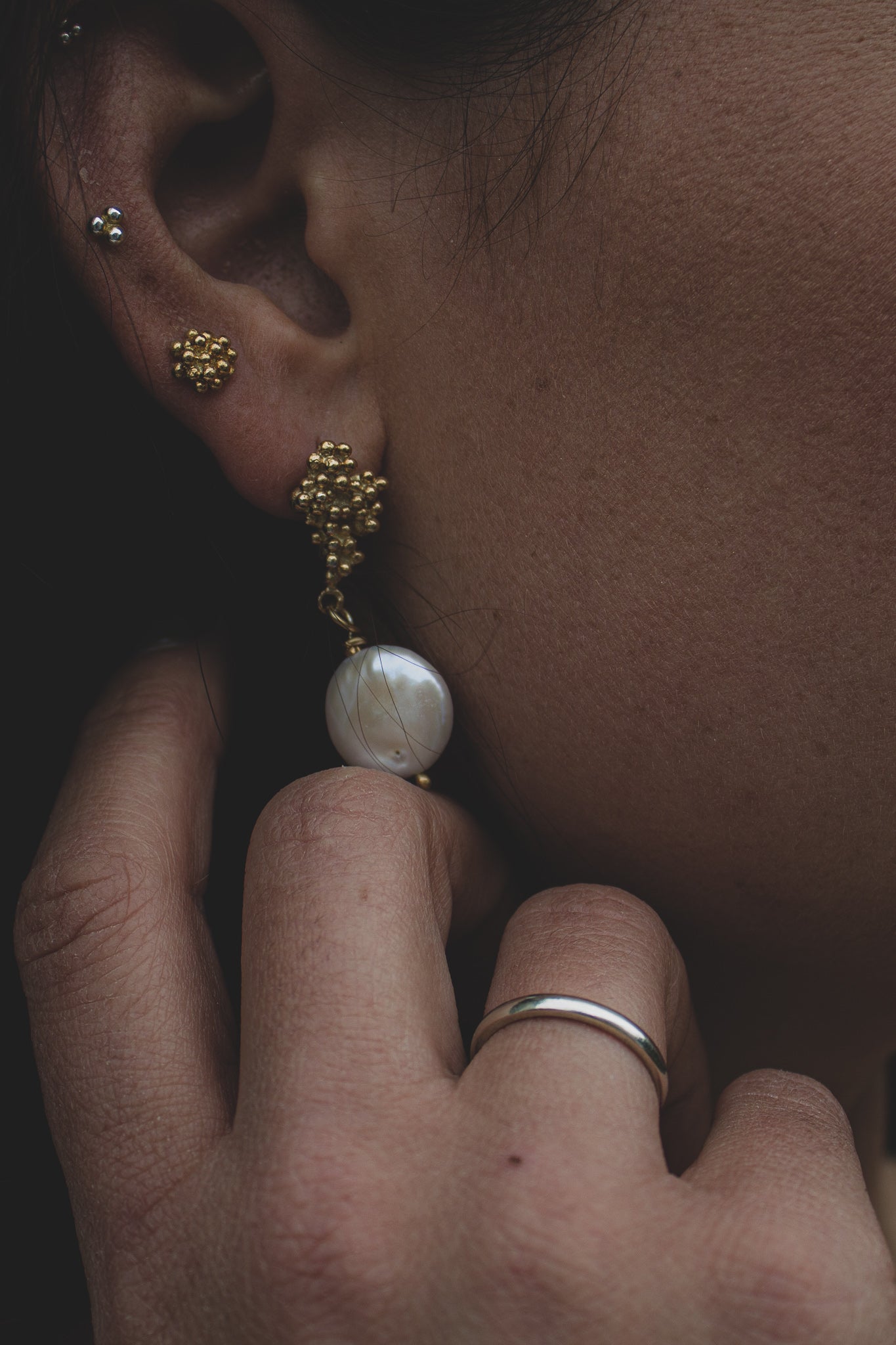 Barnacle and Pearl Earrings | 18K gold plated - MILLY MAUNDER