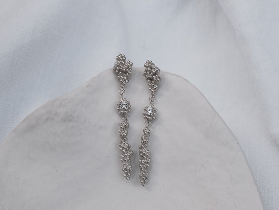 Barnacle Drop studs with CZ | Sterling Silver - MILLY MAUNDER