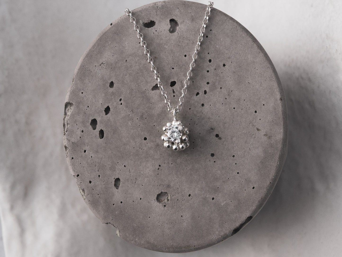CZ Solitaire Pendant | Sterling Silver - MILLY MAUNDER